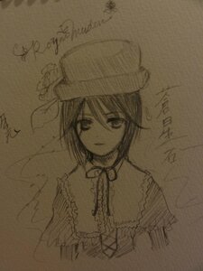 Rating: Safe Score: 0 Tags: 1girl auto_tagged frills hat image looking_at_viewer monochrome ribbon short_hair sketch solo souseiseki traditional_media User: admin