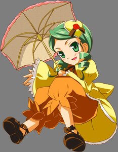 Rating: Safe Score: 0 Tags: 1girl blush dress full_body green_eyes green_hair hair_ornament holding holding_umbrella image kanaria long_sleeves open_mouth parasol smile solo transparent_background umbrella User: admin