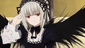 Rating: Safe Score: 0 Tags: 1girl bangs black_dress black_ribbon black_wings closed_mouth detached_collar dress eyebrows_visible_through_hair feathered_wings hairband image long_hair long_sleeves looking_at_viewer red_eyes ribbon silver_hair solo suigintou upper_body wings User: admin