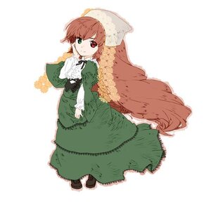 Rating: Safe Score: 0 Tags: 1girl brown_hair dress frills full_body green_dress green_eyes hat heterochromia image long_hair long_sleeves looking_at_viewer red_eyes simple_background smile solo suiseiseki very_long_hair white_background User: admin