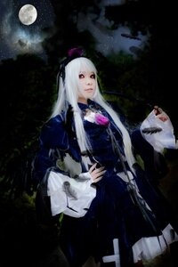 Rating: Safe Score: 0 Tags: 1girl dress full_moon long_hair moon night red_eyes shijou_takane sitting sky solo suigintou User: admin