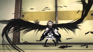 Rating: Safe Score: 0 Tags: 1girl auto_tagged bird black_wings cross dress feathers flower image long_hair long_sleeves rose solo suigintou very_long_hair weapon wings User: admin