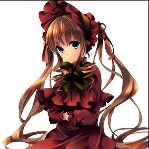 Rating: Safe Score: 0 Tags: 1girl blonde_hair blue_eyes bow bowtie dress image long_hair long_sleeves looking_at_viewer shinku simple_background solo twintails very_long_hair white_background User: admin