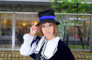Rating: Safe Score: 0 Tags: 1girl blurry brick_wall brown_hair dress hat lips long_sleeves looking_at_viewer outdoors short_hair smile solo souseiseki top_hat upper_body User: admin