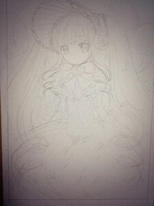 Rating: Safe Score: 0 Tags: 1girl bow brooch image long_hair looking_at_viewer monochrome shinku sketch skirt solo traditional_media User: admin