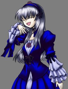 Rating: Safe Score: 0 Tags: 1girl blue_skirt closed_eyes dress frilled_sleeves frills hairband image long_hair long_sleeves open_mouth ribbon silver_hair smile solo suigintou User: admin