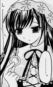 Rating: Safe Score: 0 Tags: 1girl akemi_homura blush choker dress frills greyscale image long_hair looking_at_viewer monochrome ribbon simple_background solo suiseiseki User: admin