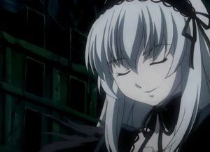 Rating: Safe Score: 0 Tags: 1girl black_ribbon closed_eyes closed_mouth dress hairband image long_hair ribbon smile solo suigintou User: admin