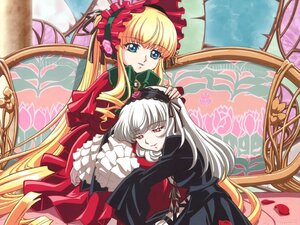 Rating: Safe Score: 0 Tags: 2girls blonde_hair blue_eyes bow dress flower image long_hair long_sleeves looking_at_viewer multiple_girls pair red_dress red_eyes shinku silver_hair suigintou twintails very_long_hair User: admin