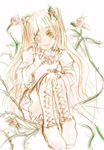 Rating: Safe Score: 0 Tags: 1girl auto_tagged blush boots cross-laced_footwear dress flower frills green_eyes hair_flower hair_ornament image kirakishou knee_boots long_hair plant sitting smile solo thighhighs thorns two_side_up very_long_hair vines User: admin