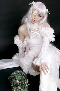 Rating: Safe Score: 0 Tags: 1girl bare_shoulders black_background dress flower hair_ornament kirakishou lips long_hair solo white_flower white_hair User: admin