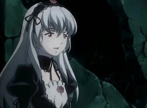 Rating: Safe Score: 0 Tags: 1girl black_dress detached_collar dress flower frills hairband image long_hair long_sleeves parted_lips pink_eyes rose solo suigintou upper_body very_long_hair wings User: admin