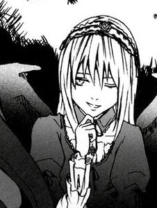 Rating: Safe Score: 0 Tags: 1girl dress greyscale hairband image jewelry long_sleeves looking_at_viewer monochrome necklace one_eye_closed smile solo suigintou upper_body User: admin