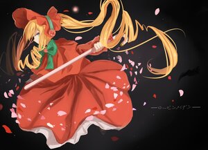 Rating: Safe Score: 0 Tags: 1girl auto_tagged black_background blonde_hair blue_eyes bonnet bow bowtie capelet dress flower green_bow green_neckwear image long_hair long_sleeves petals red_capelet red_dress red_flower rose rose_petals shinku solo twintails very_long_hair User: admin