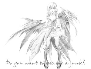 Rating: Safe Score: 0 Tags: 1girl bare_shoulders dress feathered_wings flower full_body greyscale hair_ornament image long_hair looking_at_viewer monochrome signature solo striped suigintou wings User: admin