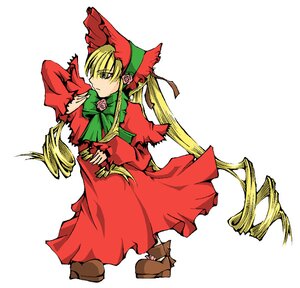 Rating: Safe Score: 0 Tags: 1girl blonde_hair bonnet bow bowtie dress full_body image long_hair long_sleeves red_dress shinku simple_background solo standing twintails very_long_hair white_background User: admin