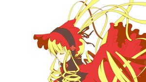 Rating: Safe Score: 0 Tags: 1girl blonde_hair bonnet bow dress image long_hair long_sleeves profile ribbon shinku solo white_background User: admin