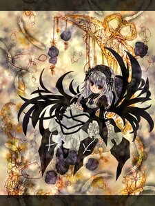 Rating: Safe Score: 0 Tags: 1girl black_dress black_wings dress flower frills hairband image long_hair long_sleeves looking_at_viewer red_eyes rose solo suigintou wings User: admin