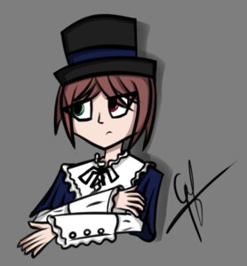 Rating: Safe Score: 0 Tags: 1girl blue_dress brown_hair closed_mouth crossed_arms expressionless frills frown green_eyes hat heterochromia image long_sleeves looking_at_viewer red_eyes ribbon short_hair simple_background solo souseiseki suiseiseki top_hat transparent_background upper_body User: admin
