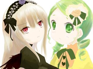 Rating: Safe Score: 0 Tags: 2girls blonde_hair drill_hair flower green_eyes green_hair hairband heart image kanaria long_hair multiple_girls pair red_eyes rose shinku simple_background suigintou white_background User: admin