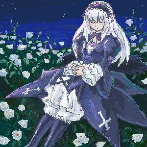 Rating: Safe Score: 0 Tags: 1girl dress flower frills hairband image long_hair long_sleeves looking_at_viewer silver_hair solo suigintou very_long_hair white_flower wings User: admin