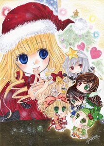 Rating: Safe Score: 0 Tags: 6+girls blonde_hair blue_eyes blush bow brown_hair christmas green_eyes hat heart hina_ichigo image kanaria long_hair marker_(medium) multiple multiple_girls red_eyes santa_costume santa_hat shinku smile star_(symbol) suigintou suiseiseki tagme traditional_media wings User: admin