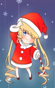 Rating: Safe Score: 0 Tags: 1girl arm_up blonde_hair blue_background blue_eyes blush closed_mouth dress eyebrows_visible_through_hair full_body fur-trimmed_headwear hat image long_hair long_sleeves red_dress red_footwear red_headwear santa_costume santa_hat shinku smile snowflakes solo standing star_(symbol) very_long_hair User: admin