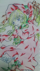 Rating: Safe Score: 0 Tags: 1girl blonde_hair blood blue_eyes dress flower hat image long_hair marker_(medium) shinku solo traditional_media wings User: admin