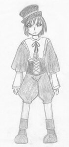 Rating: Safe Score: 0 Tags: 1boy auto_tagged boots capelet full_body greyscale hat image long_sleeves looking_at_viewer monochrome short_hair shorts solo souseiseki standing User: admin