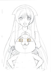 Rating: Safe Score: 0 Tags: 1girl :d eyebrows_visible_through_hair holding image long_hair long_sleeves looking_at_viewer monochrome open_mouth ribbon sketch smile solo striped stuffed_animal suiseiseki very_long_hair white_background User: admin