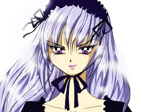 Rating: Safe Score: 0 Tags: 1girl black_ribbon choker closed_mouth collarbone detached_collar frills hairband image lolita_hairband long_hair looking_at_viewer neck_ribbon portrait ribbon silver_hair simple_background smile solo suigintou white_background User: admin