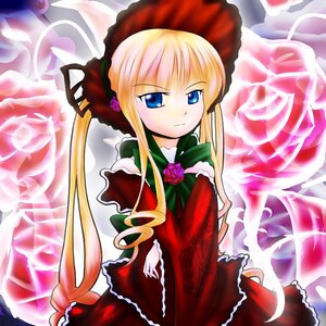 Rating: Safe Score: 0 Tags: 1girl blonde_hair blue_eyes bow bowtie dress flower green_bow green_neckwear image long_hair long_sleeves looking_at_viewer red_dress rose shinku sidelocks solo twintails very_long_hair User: admin