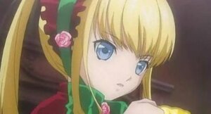 Rating: Safe Score: 0 Tags: 1girl bangs blonde_hair blue_eyes bonnet bow flower image long_hair long_sleeves looking_at_viewer pink_flower pink_rose rose shinku sidelocks solo User: admin