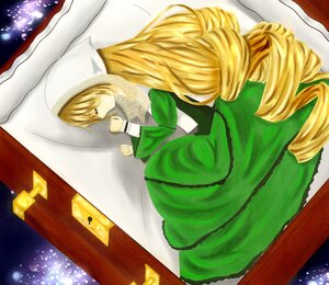 Rating: Safe Score: 0 Tags: 1girl auto_tagged bed blonde_hair closed_eyes dress drill_hair green_dress image long_hair lying on_side pillow solo suiseiseki very_long_hair User: admin