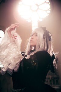 Rating: Safe Score: 0 Tags: 1girl bangs blurry closed_mouth frills gothic_lolita hairband lace lips lolita_fashion long_hair long_sleeves ribbon solo suigintou upper_body User: admin