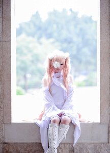 Rating: Safe Score: 0 Tags: 1girl closed_eyes dress gloves kirakishou long_hair pink_hair sitting solo white_dress User: admin