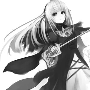 Rating: Safe Score: 0 Tags: 1girl dress flower frills greyscale hairband holding image lolita_hairband long_hair long_sleeves looking_at_viewer monochrome ribbon rose simple_background solo suigintou very_long_hair white_background wings User: admin