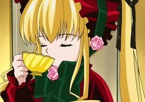 Rating: Safe Score: 0 Tags: 1girl blonde_hair bonnet bow closed_eyes cup flower image long_hair long_sleeves pink_bow pink_flower pink_rose rose shinku solo upper_body User: admin