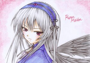 Rating: Safe Score: 0 Tags: 1girl blush closed_mouth dress frills hairband image long_hair long_sleeves looking_at_viewer pink_eyes ribbon silver_hair solo suigintou wings User: admin