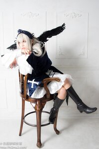 Rating: Safe Score: 0 Tags: 1girl bangs bird boots feathered_wings feathers full_body fur_trim high_heel_boots high_heels long_hair sitting solo suigintou wings User: admin