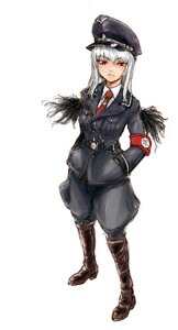 Rating: Safe Score: 0 Tags: 1girl armband belt boots cross full_body gloves hands_in_pockets hat image inverted_cross iron_cross jodhpurs long_hair military military_uniform nazi necktie osakana_(denpa_yun'yun) peaked_cap red_eyes rozen_maiden silver_hair simple_background solo standing suigintou swastika translated uniform white_hair wings world_war_ii User: admin