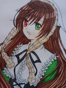 Rating: Safe Score: 0 Tags: 1girl auto_tagged braid brown_hair eyebrows_visible_through_hair frills green_eyes heterochromia image long_hair looking_at_viewer red_eyes simple_background solo suiseiseki upper_body User: admin