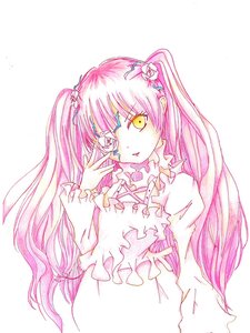 Rating: Safe Score: 0 Tags: 1girl dress eyepatch flower hair_flower hair_ornament image kirakishou long_hair pink_hair rose solo striped two_side_up vertical_stripes white_dress yellow_eyes User: admin