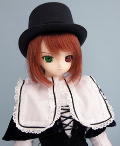 Rating: Safe Score: 0 Tags: 1girl bangs black_headwear capelet closed_mouth doll dress green_eyes hat heterochromia long_sleeves looking_at_viewer red_eyes short_hair simple_background solo souseiseki upper_body User: admin