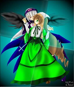 Rating: Safe Score: 0 Tags: 2girls black_wings brown_hair dress frills full_body green_dress green_eyes hairband holding_hands image long_hair long_sleeves looking_at_viewer multiple_girls pair red_eyes sisters suigintou suiseiseki very_long_hair wings User: admin