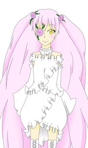 Rating: Safe Score: 0 Tags: 1girl bare_shoulders dress eyepatch flower frills image kirakishou long_hair pink_hair rose smile solo striped twintails veil very_long_hair yellow_eyes User: admin