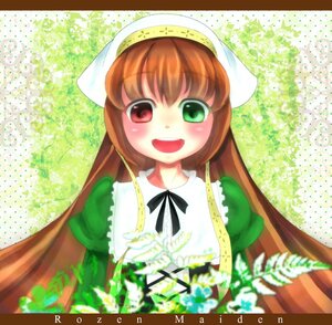 Rating: Safe Score: 0 Tags: 1girl :d blush brown_hair dress green_dress green_eyes hat head_scarf heterochromia image letterboxed long_hair long_sleeves looking_at_viewer open_mouth red_eyes smile solo suiseiseki upper_body very_long_hair User: admin