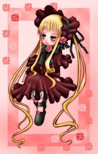 Rating: Safe Score: 0 Tags: 1girl auto_tagged blonde_hair blue_eyes blush bonnet bow bowtie dress flower full_body image long_hair long_sleeves looking_at_viewer pink_rose red_dress ribbon rose shinku sitting solo twintails very_long_hair User: admin
