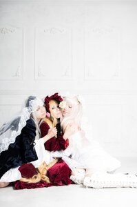 Rating: Safe Score: 0 Tags: 1boy bridal_veil closed_eyes dress long_hair multiple_cosplay red_hair tagme veil white_hair User: admin