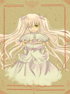 Rating: Safe Score: 0 Tags: 1girl blonde_hair dress flower frills green_eyes hair_flower hair_ornament image kirakishou long_hair pink_hair rose smile solo two_side_up very_long_hair User: admin